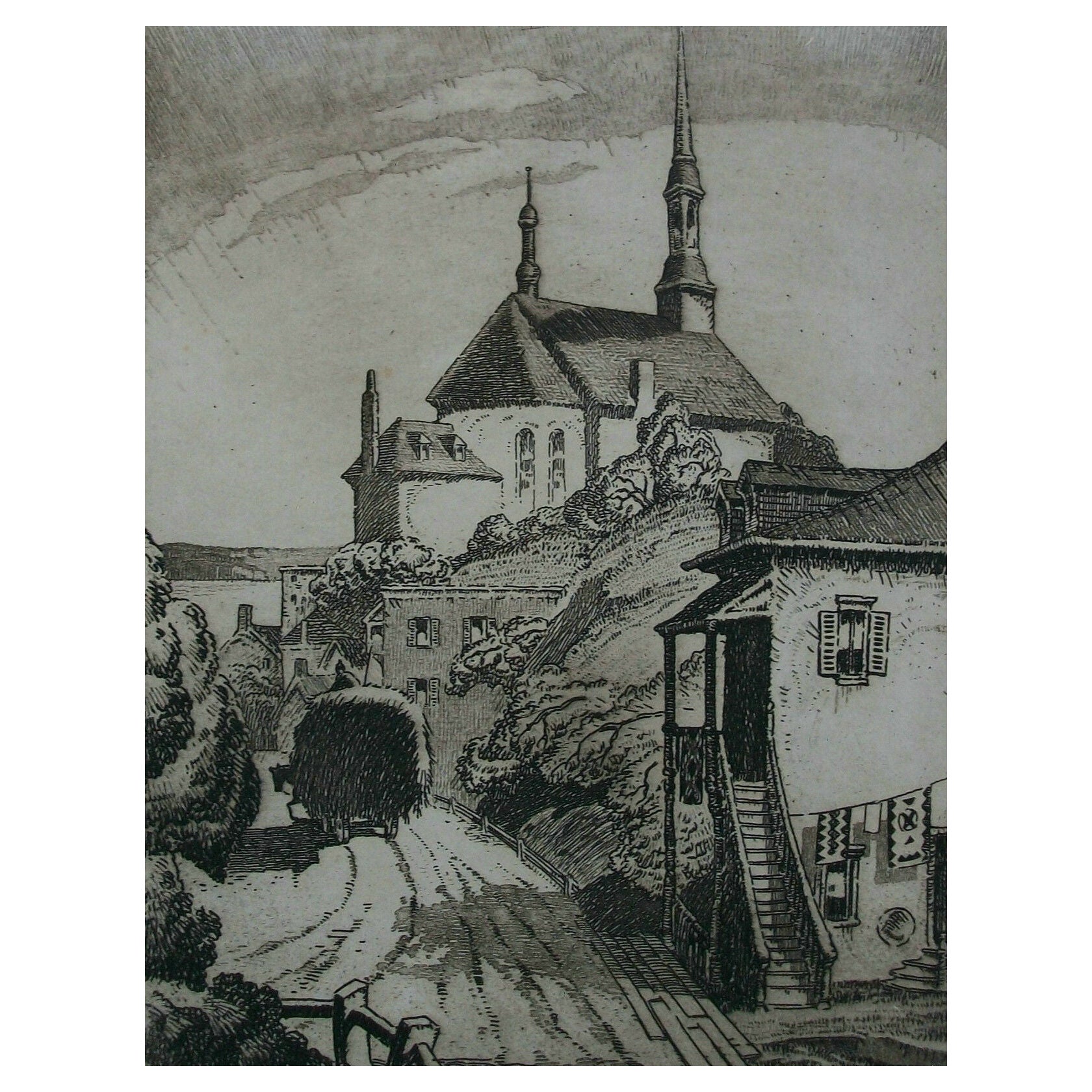 Stanley F. Turner R.C.A, Château-richer, Etching on Paper, Canada, 1932 For Sale