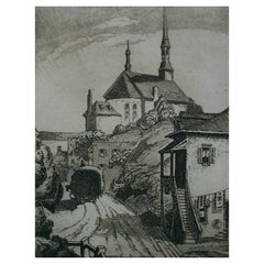 Antique Stanley F. Turner R.C.A, Château-richer, Etching on Paper, Canada, 1932