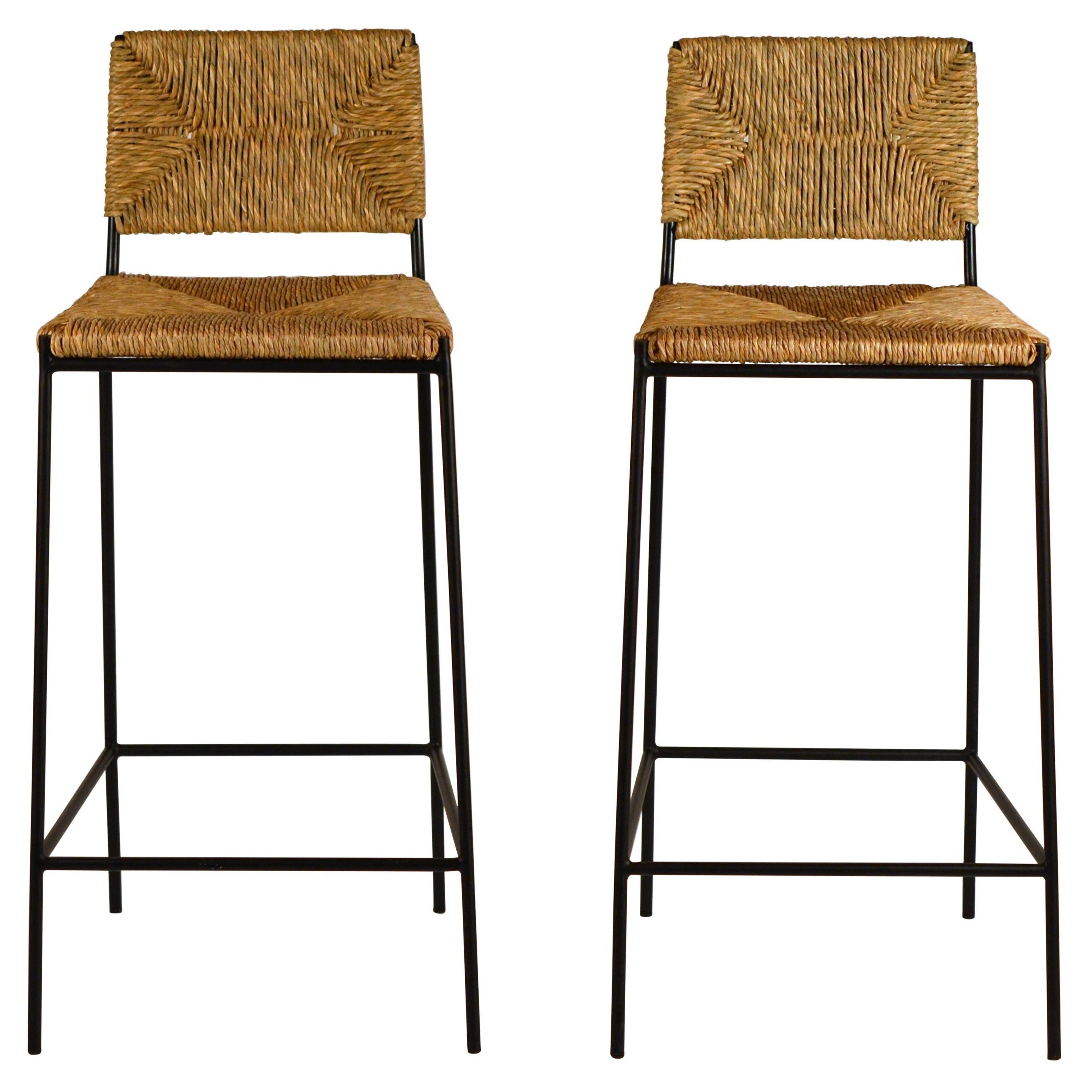 Pair of 'Campagne' Counter Height Stools by Design Frères For Sale
