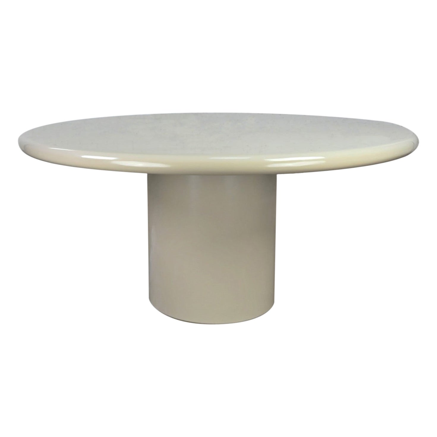 Round Postmodern Gray Lacquered Composite Dining Table Style Karl Springer