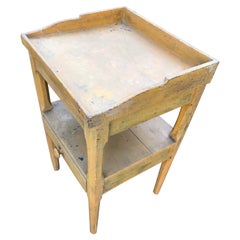 19th Century Washstand in Original Bittersweet Paint with Single Drawer