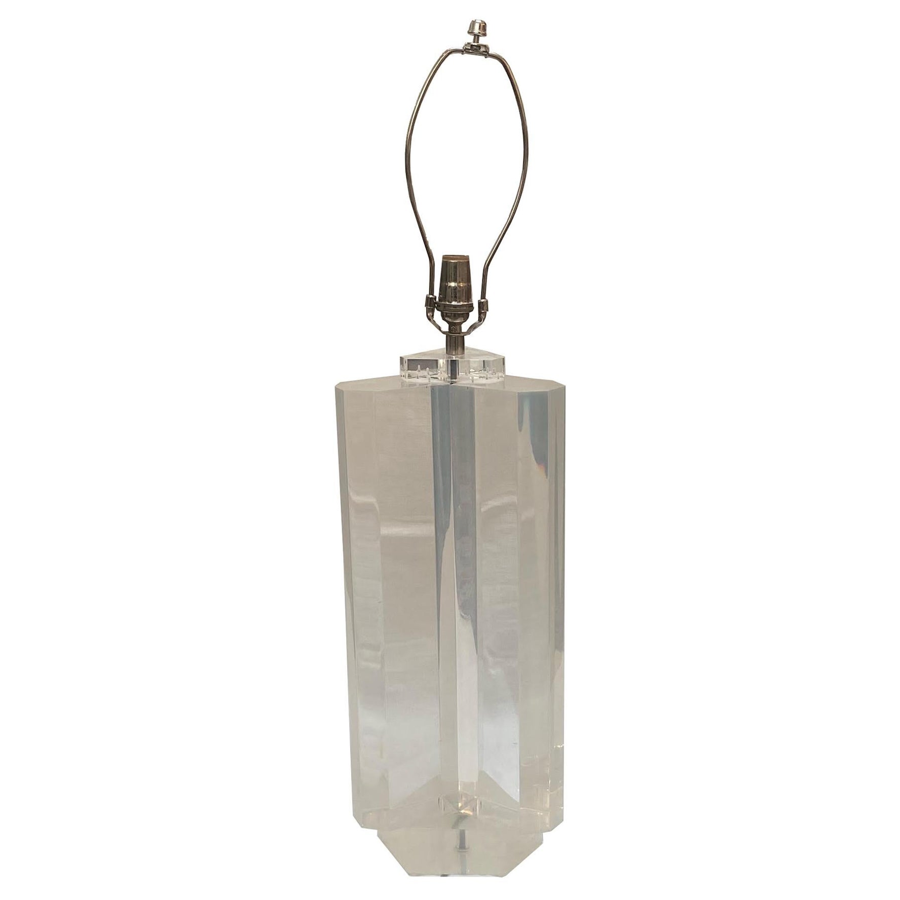 Vintage Acrylic Table Lamp For Sale