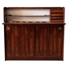 Vintage Rosewood Danish Dry Bar Credenza Cabinet
