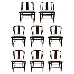 Set of 8 Henredon Scene Three Lacquered Dining Chairs