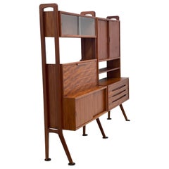 Vintage Danish Imported Mid Century Free Standing Wall Unit with Writing Desk