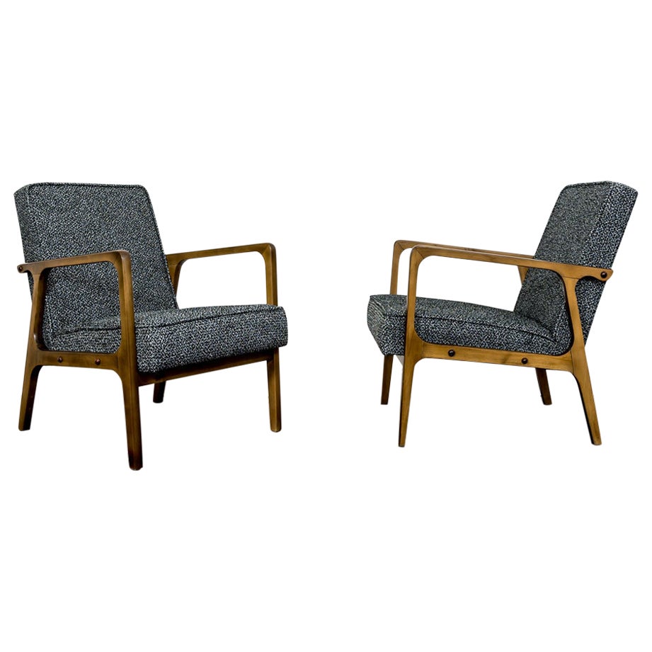 Picture of Mid-Century Modern Blue Armchair by Prudnik Furniture Factory, 1960s ...