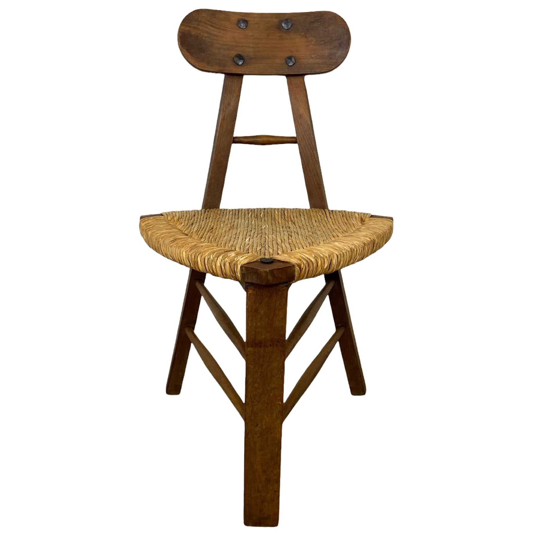Dreibein-Stuhl Französisch Fünfziger Jahre Design