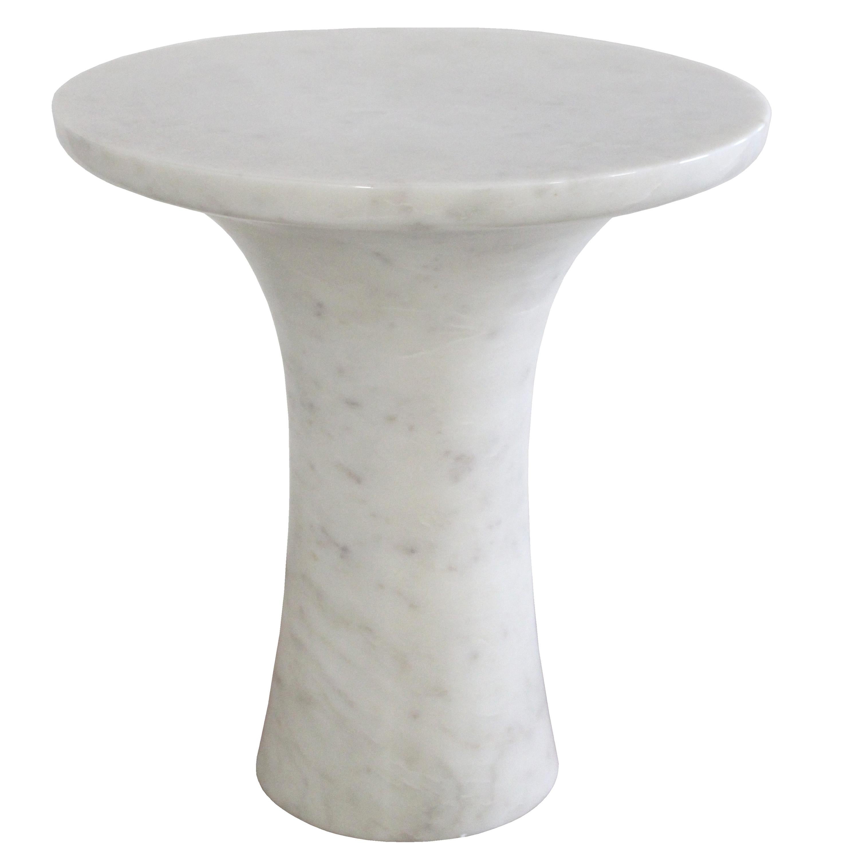 Tabla Table in White Marble by Paul Mathieu for Stephanie Odegard For Sale