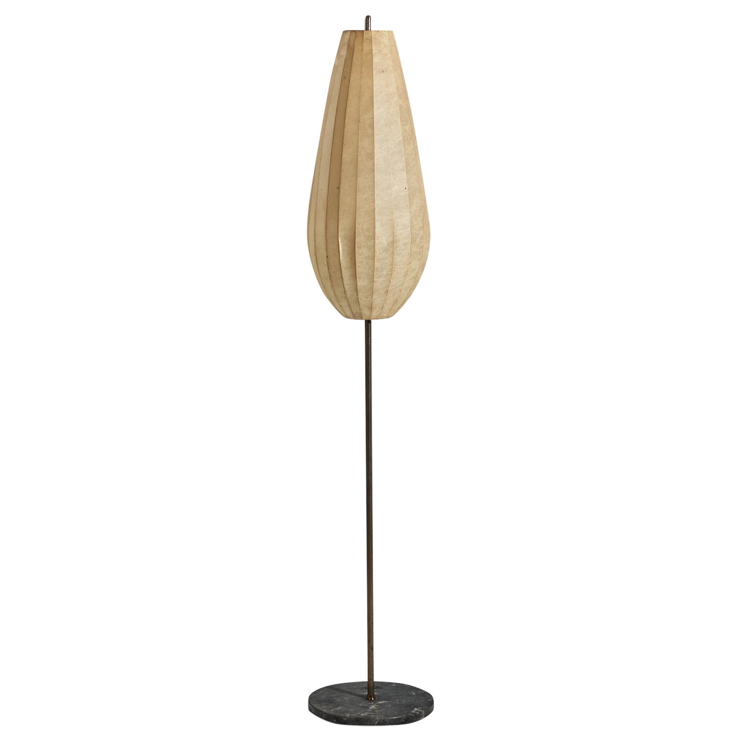 Italian Multicolored Floor Lamp with Brass and Marble For Sale at 1stDibs