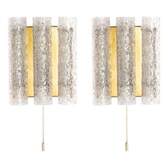 1960's Brass, Metal and Glass Tubes Sconces by Doria