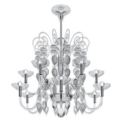Murano Blown Glass Neoclassic Chandelier Design by Carlo Scarpa Venini Official