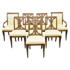 Chaises de salle à manger à pieds sabres de style néoclassique français Karges, lot de 8