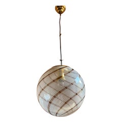 Venini glass pendant light with caramel swirl, 1970s