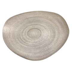 Grey Birch Motif Handmade Platter, Italy, Contemporary
