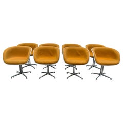 Ensemble de 8 fauteuils La Fonda d'Herman Miller en tissu orange, vers 1970