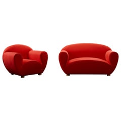 Giovannetti, moderner Sessel und Sofa L''Agostina aus den 90er Jahren von Barbero & Navone