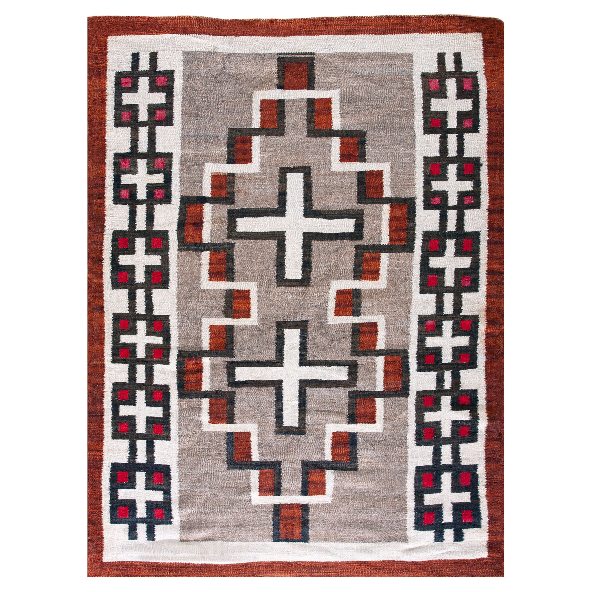 Amerikanischer Navajo-Teppich des frühen 20. Jahrhunderts ( 4' x 5'9" - 122 x 176) im Angebot