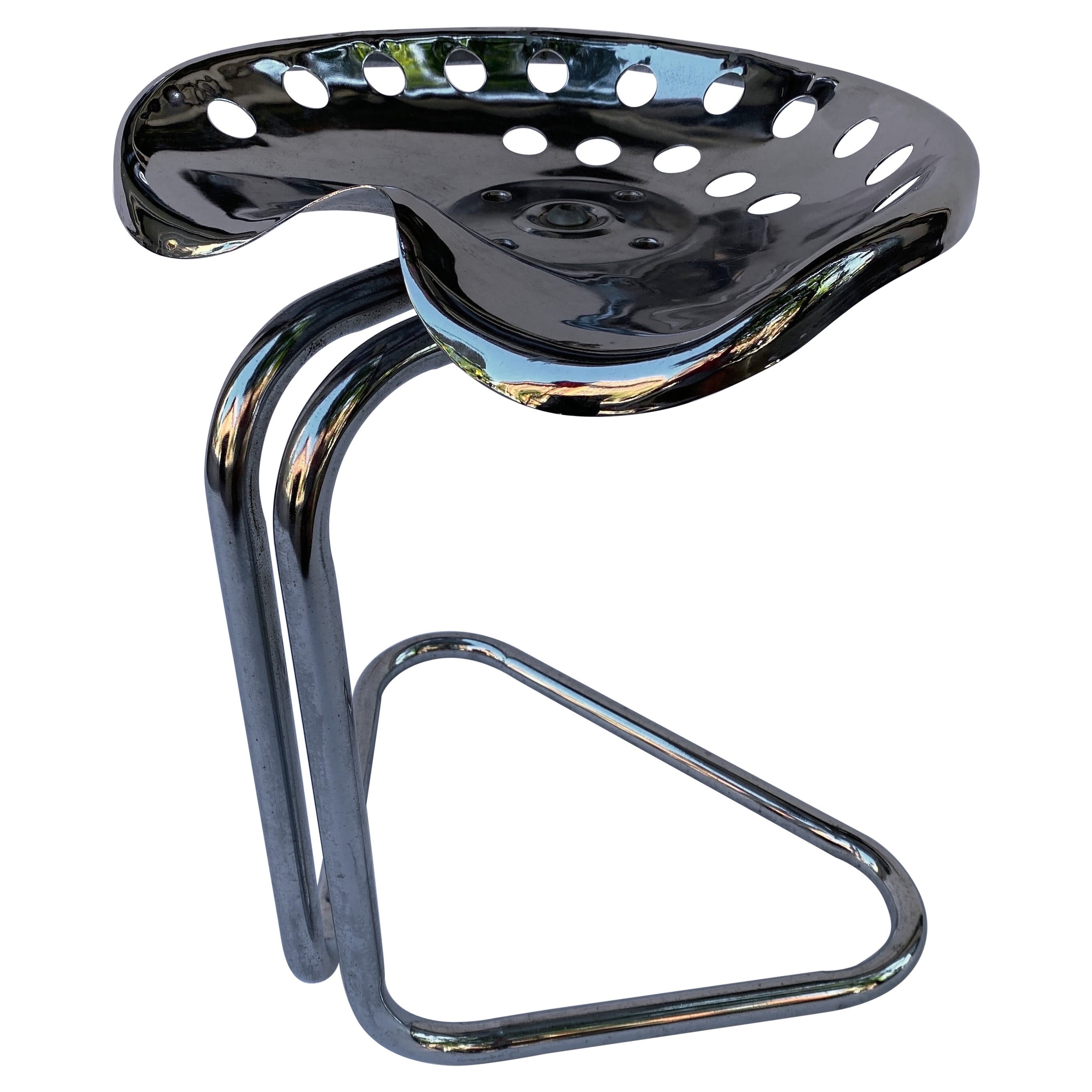 Chrome Tractor Seat Stool