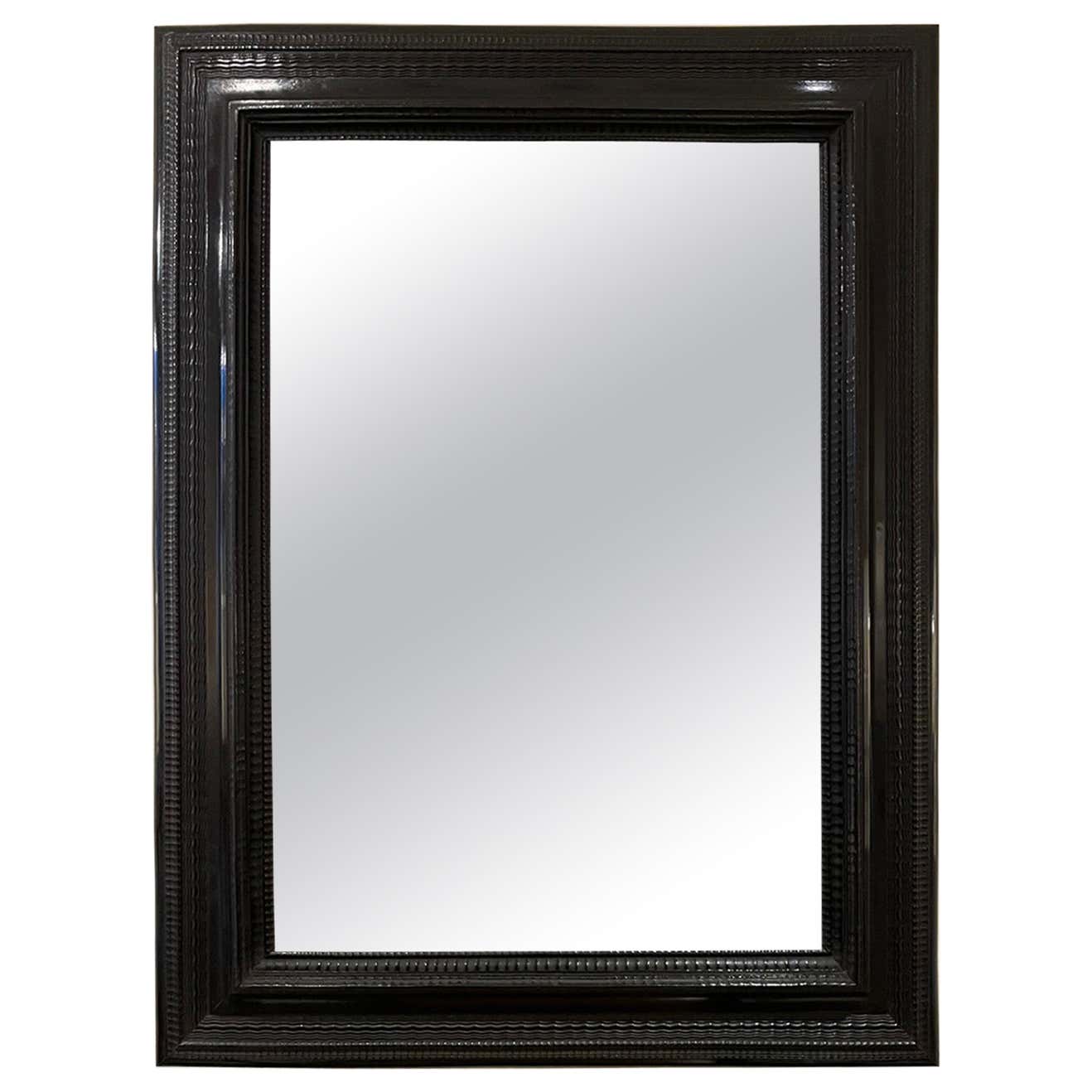 Flemish Style Ebonised Ripple Frame Mirror For Sale at 1stDibs