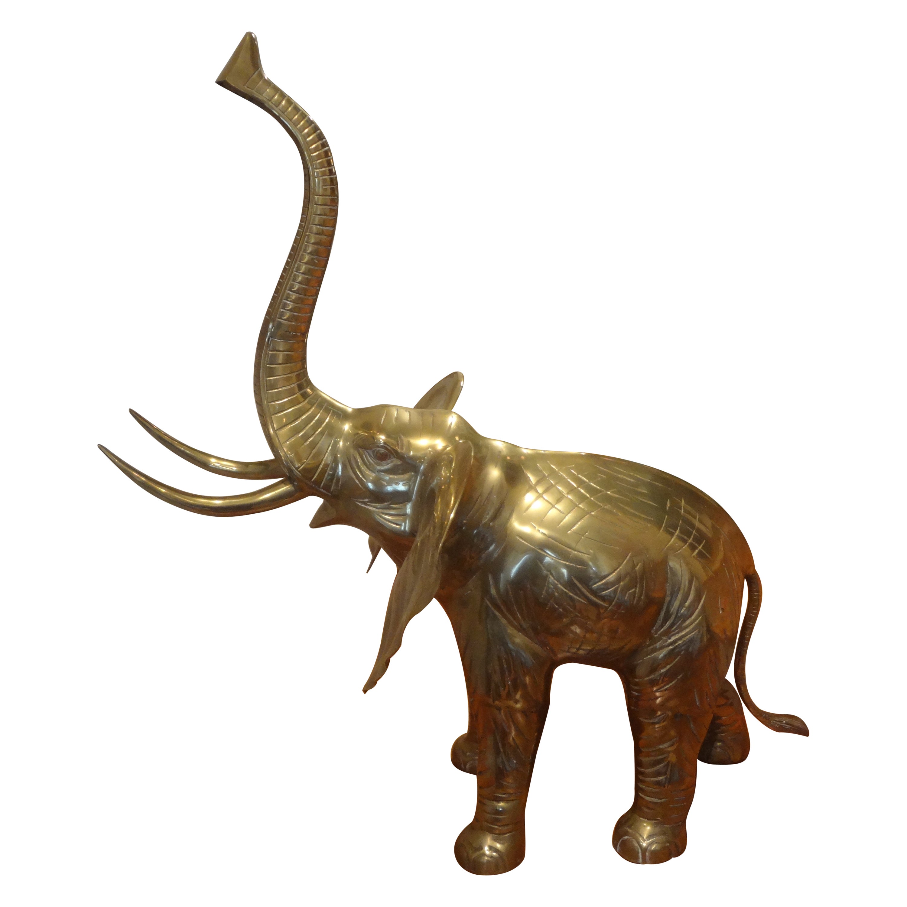 Large Brass Elephant Sculpture, 1970s at 1stDibs