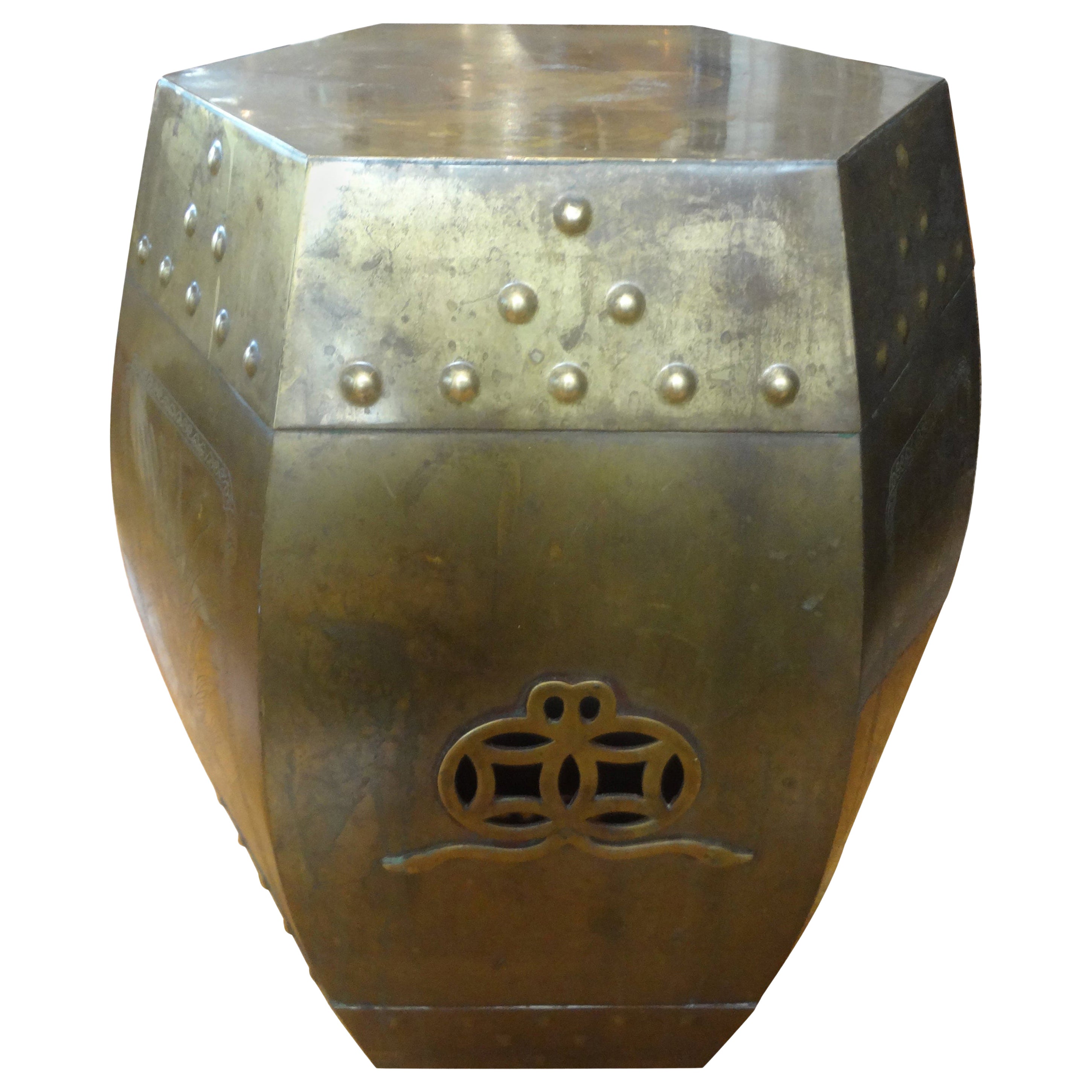 Hollywood Regency Brass Garden Seat or Table