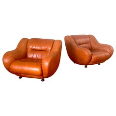 Italian Leather Club Chairs