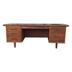 Midcentury Executive Walnut Desk by Monteverdi Young