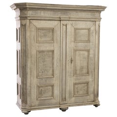 1880s, French Bleached Oak Wardrobe