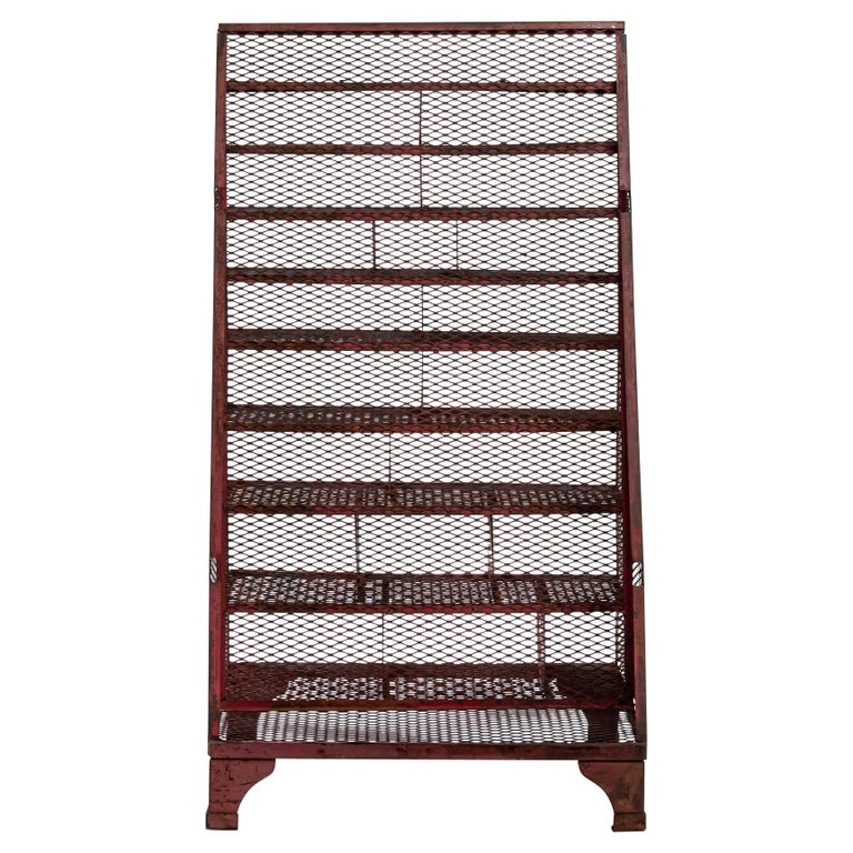 Vintage French Industrial Shelving Unit For Sale at 1stDibs