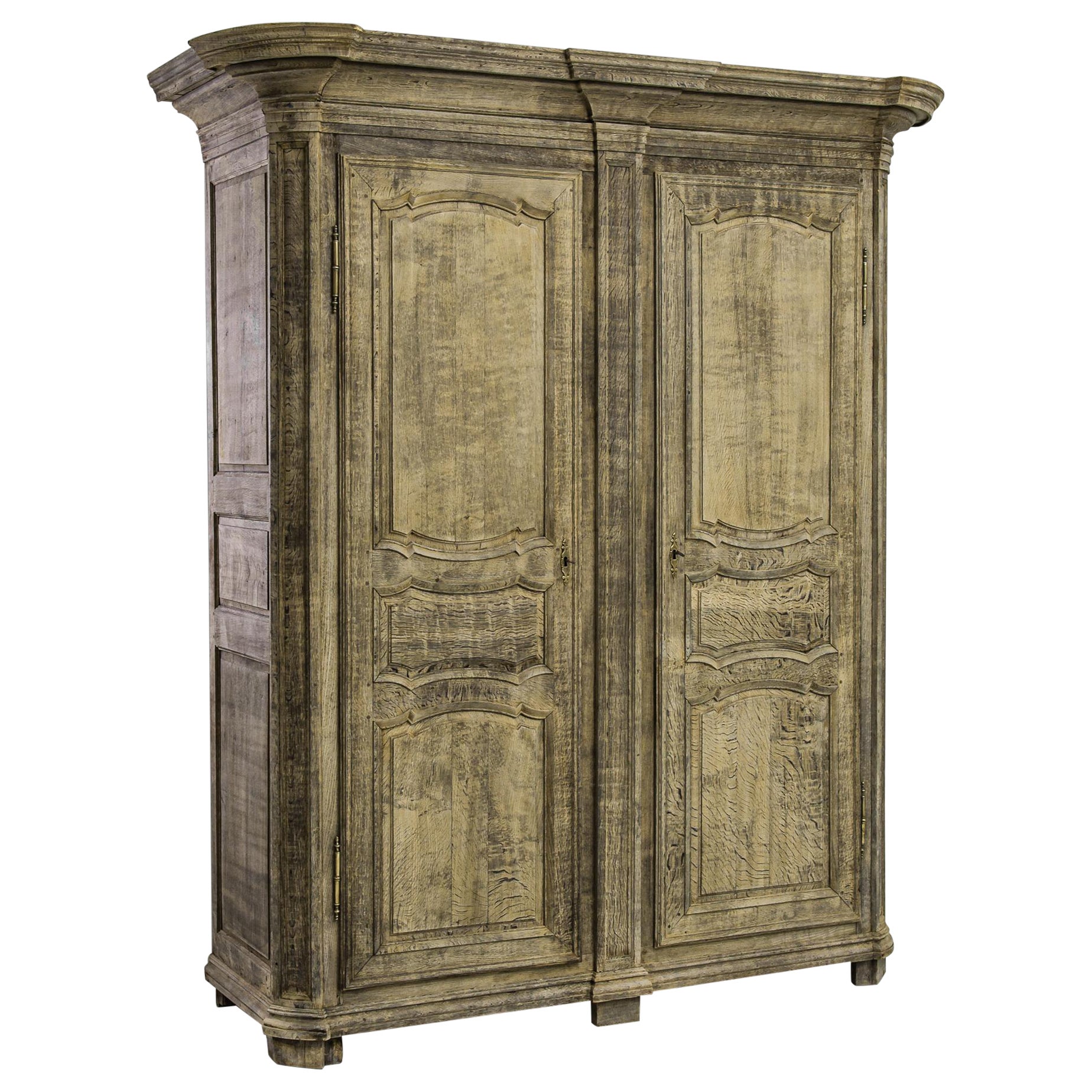 1800s, French, Bleached Oak Armoire