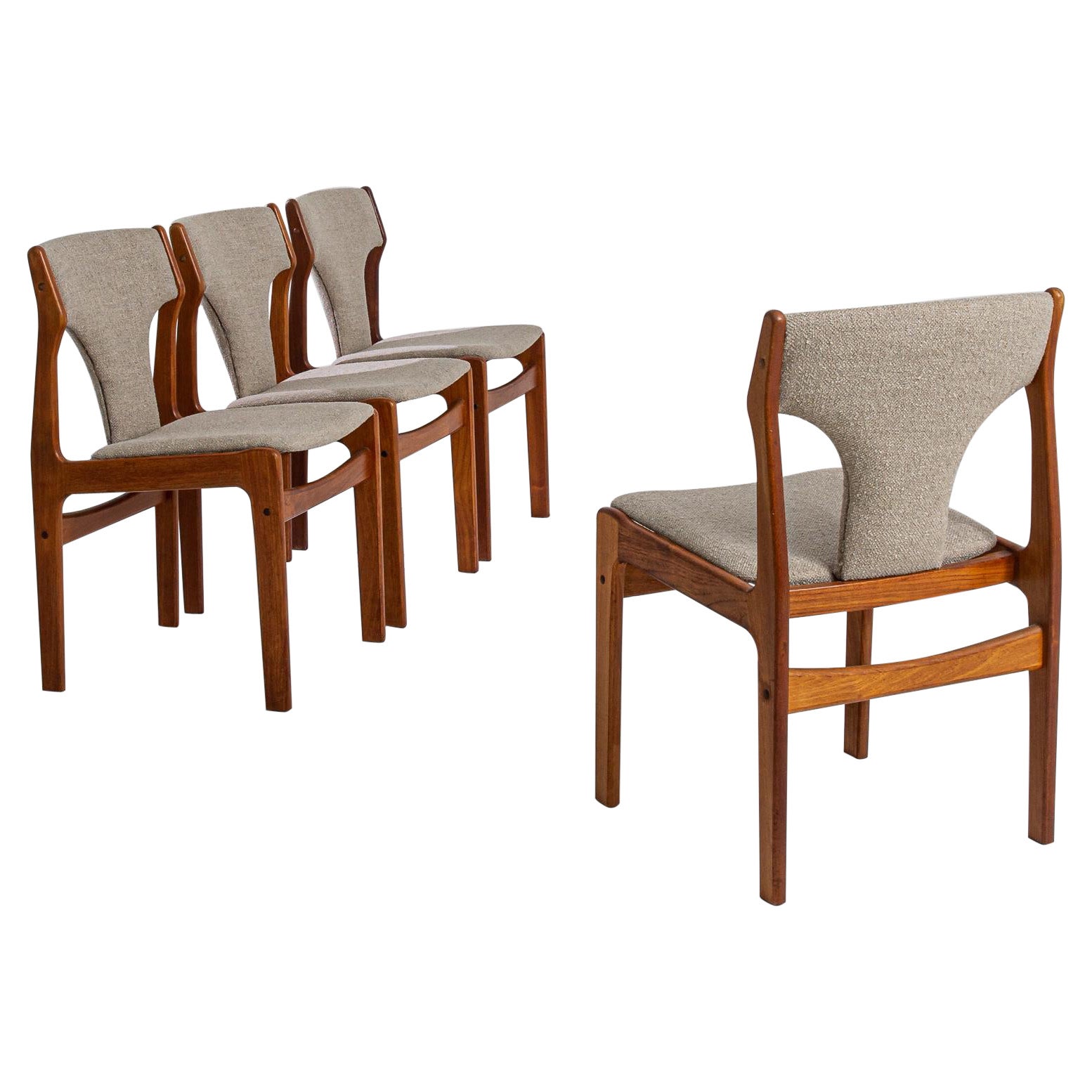 1970s, Danish Teak Dining Chairs, Set of Four