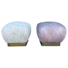 Retro Brass Poufs by Marge Carson, Set of 2