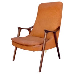 Vintage Mid-Century Modern Møre Lenestol Fabrikk "Klarinett" Teak Lounge Chair