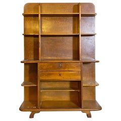 Italian Mid-Century Modern Wooden Hallway Art Deco Bookcase or Console, 1940s