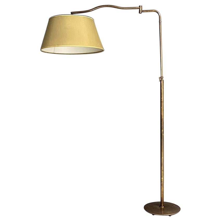 Chrome Arc Floor Lamp with Telescopic Arm France, 1950s at 1stDibs