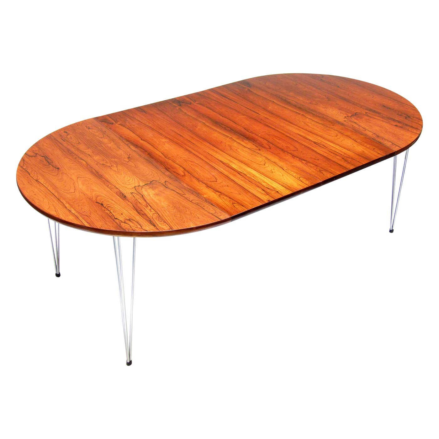1960s Norwegian Rosewood and Chrome Extending Dining Table by Hans ...