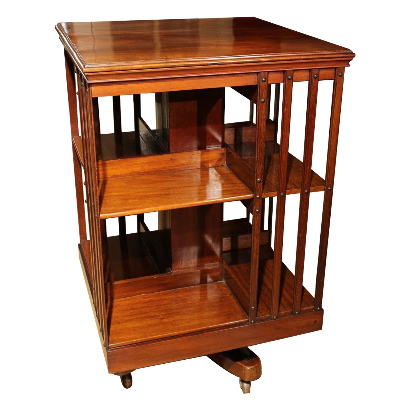 19th mahogany revolving bookcase For Sale at 1stDibs