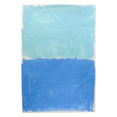 Contemporary Abstract Shapes Aqua Blue Painting