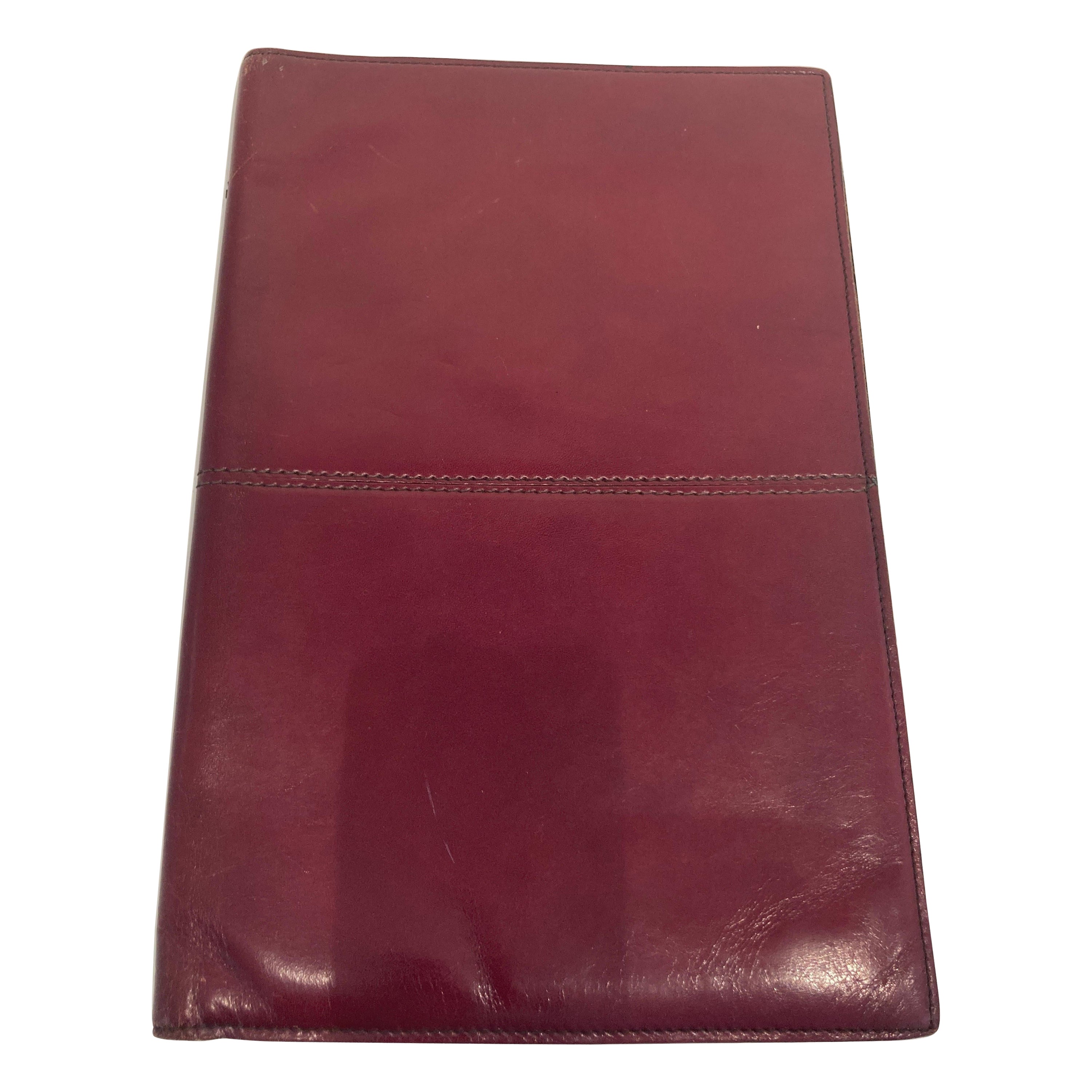 Vintage Leather Stitched Padfolio Bond Street Italy For Sale