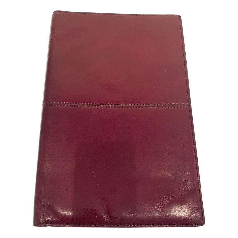 Vintage Leather Stitched Padfolio Bond Street Italy For Sale at 1stDibs