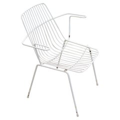 1960s White Metal Midcentury Garden Chair