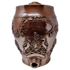 19th Century English Spirit Barrel Stoneware Pottery Liquor Cask
