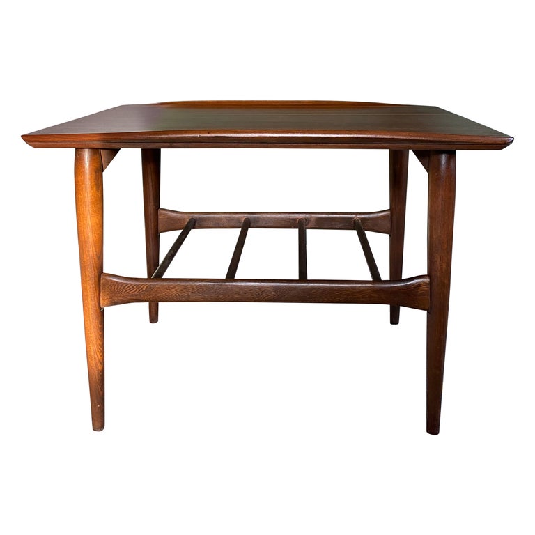 Refinished MidCentury Modern Danish End Table with Lip by Bassett For