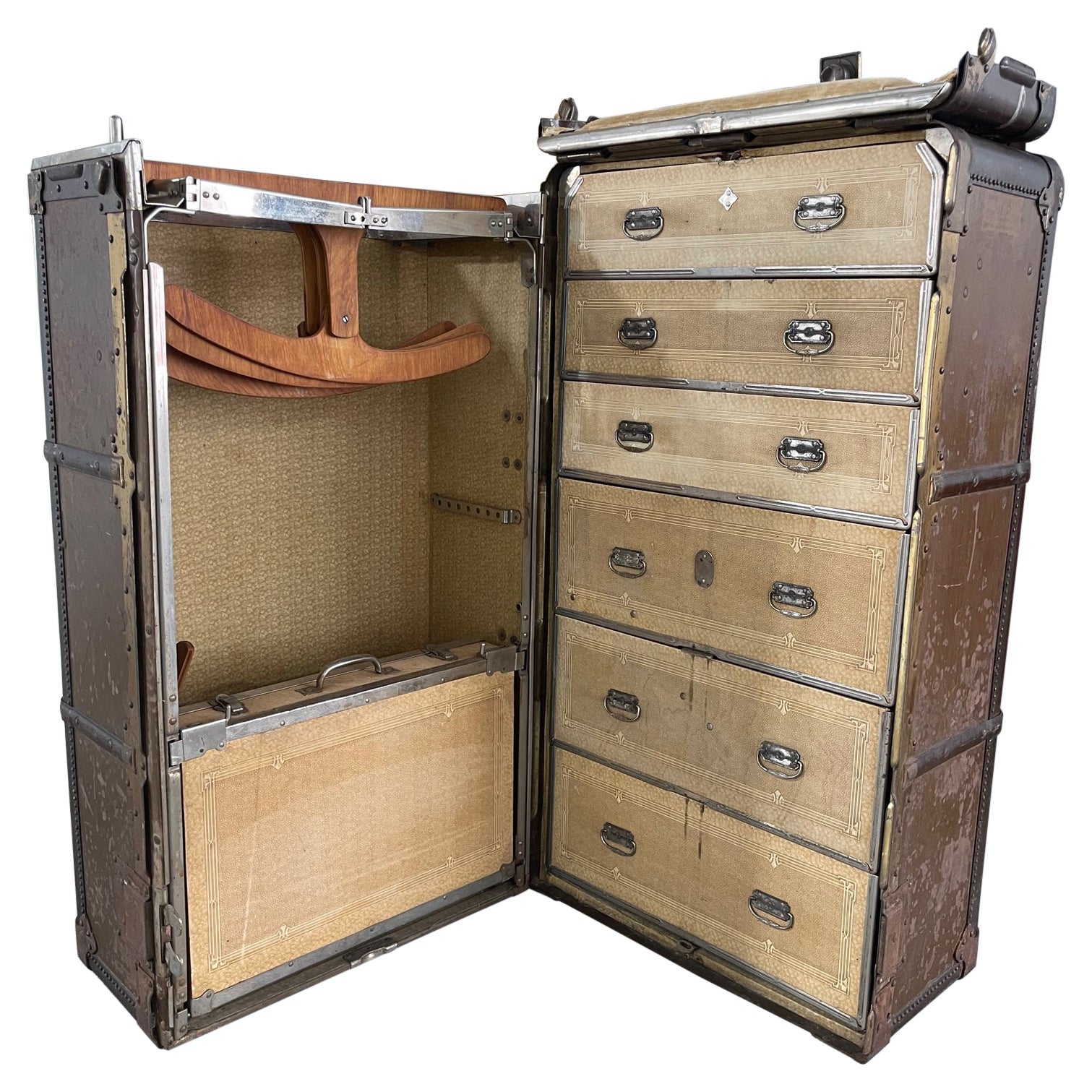 1930's Mendel Drucker Mendel Trunx Steamer Wardrobe Trunk