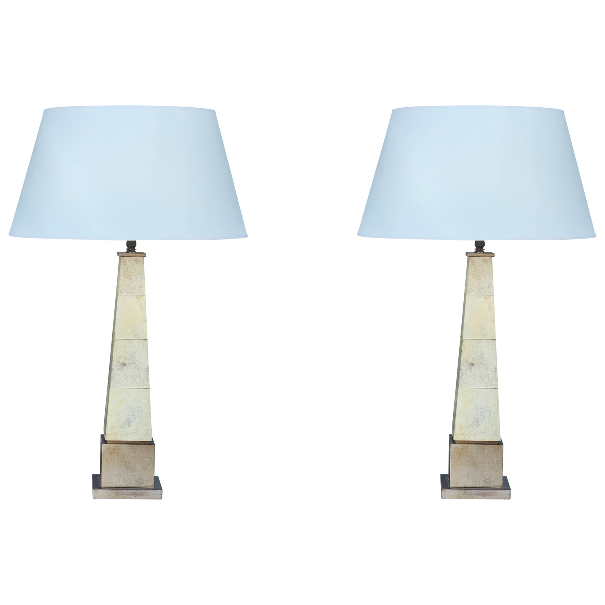 Pair of "Obelisk" Table Lamps by Samuel Marx