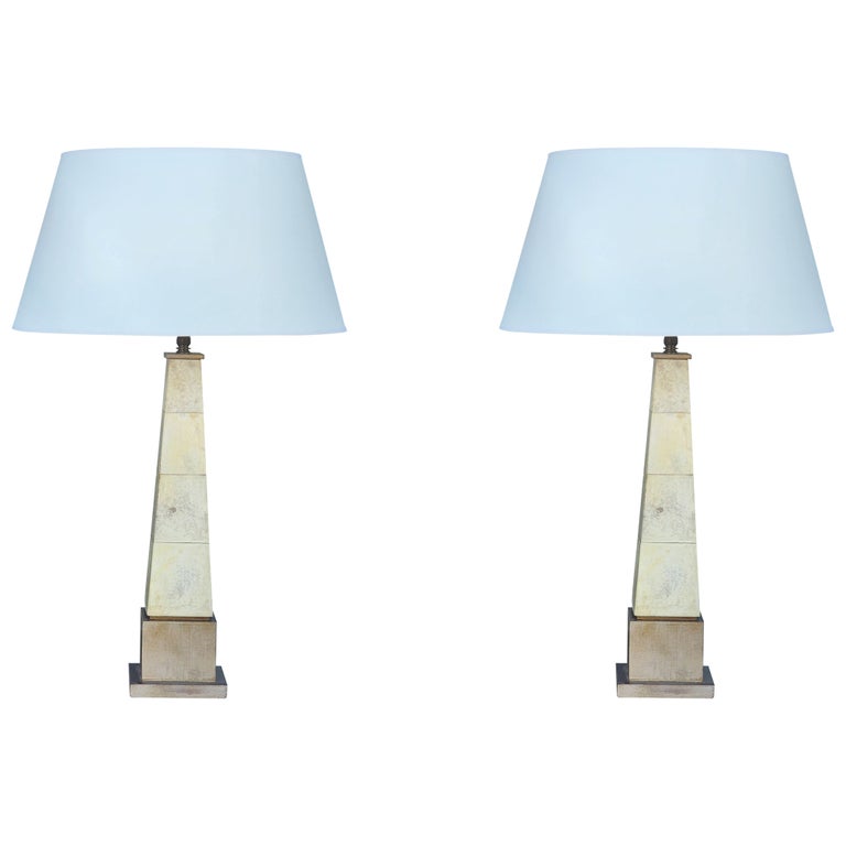 Pair of "Obelisk" Table Lamps by Samuel Marx For Sale