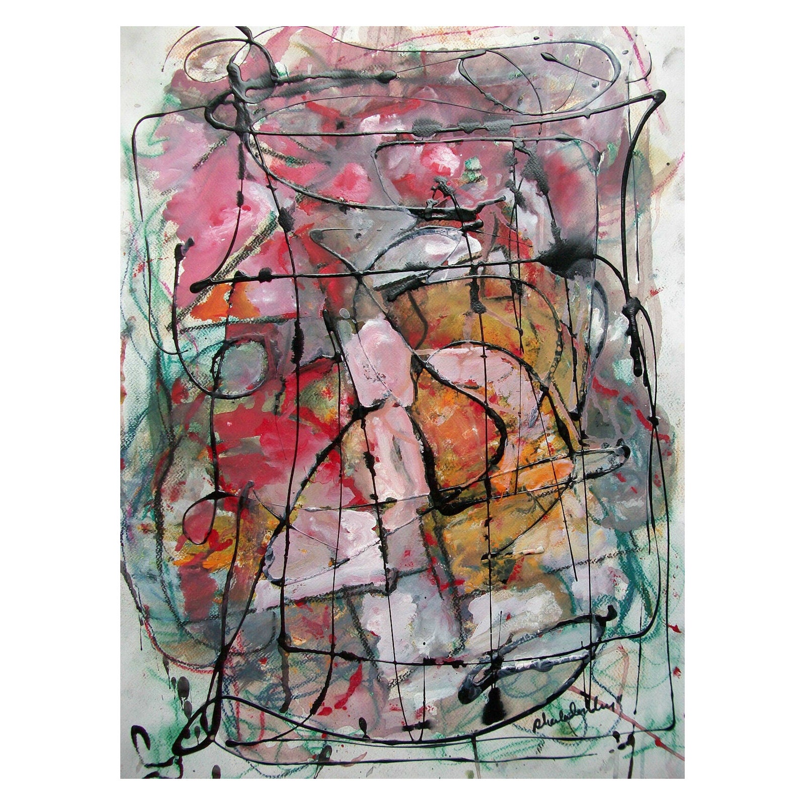 Sheila Denaburg, Contemporary Mixed Media Painting, Signed, Canada, C. 2011 For Sale