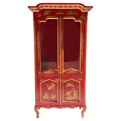 1960er Jahre Italienischer Chinoiserie-Vitrinenschrank