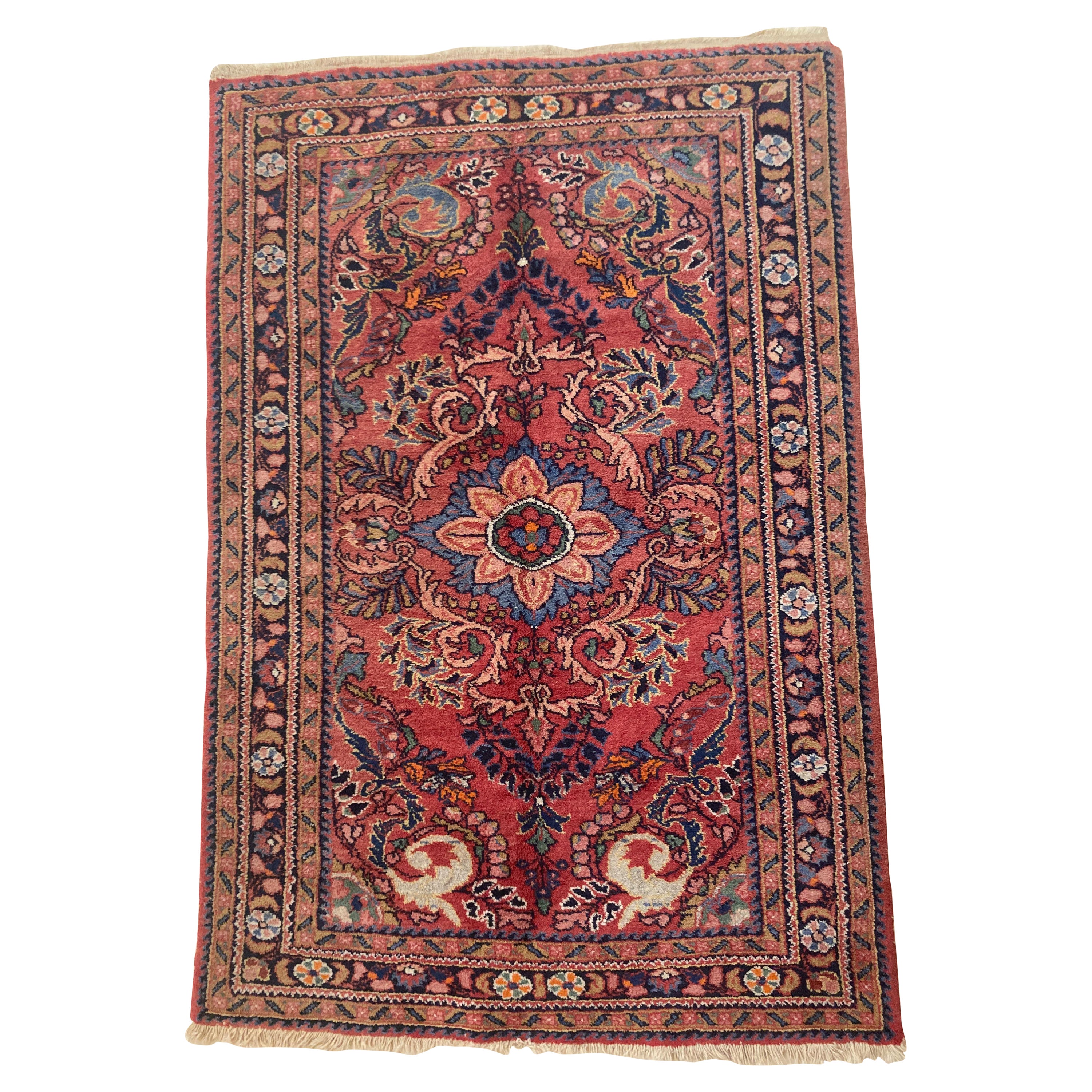 Antique Turkish Hand-Knotted Ethnic Rug, 1940 For Sale