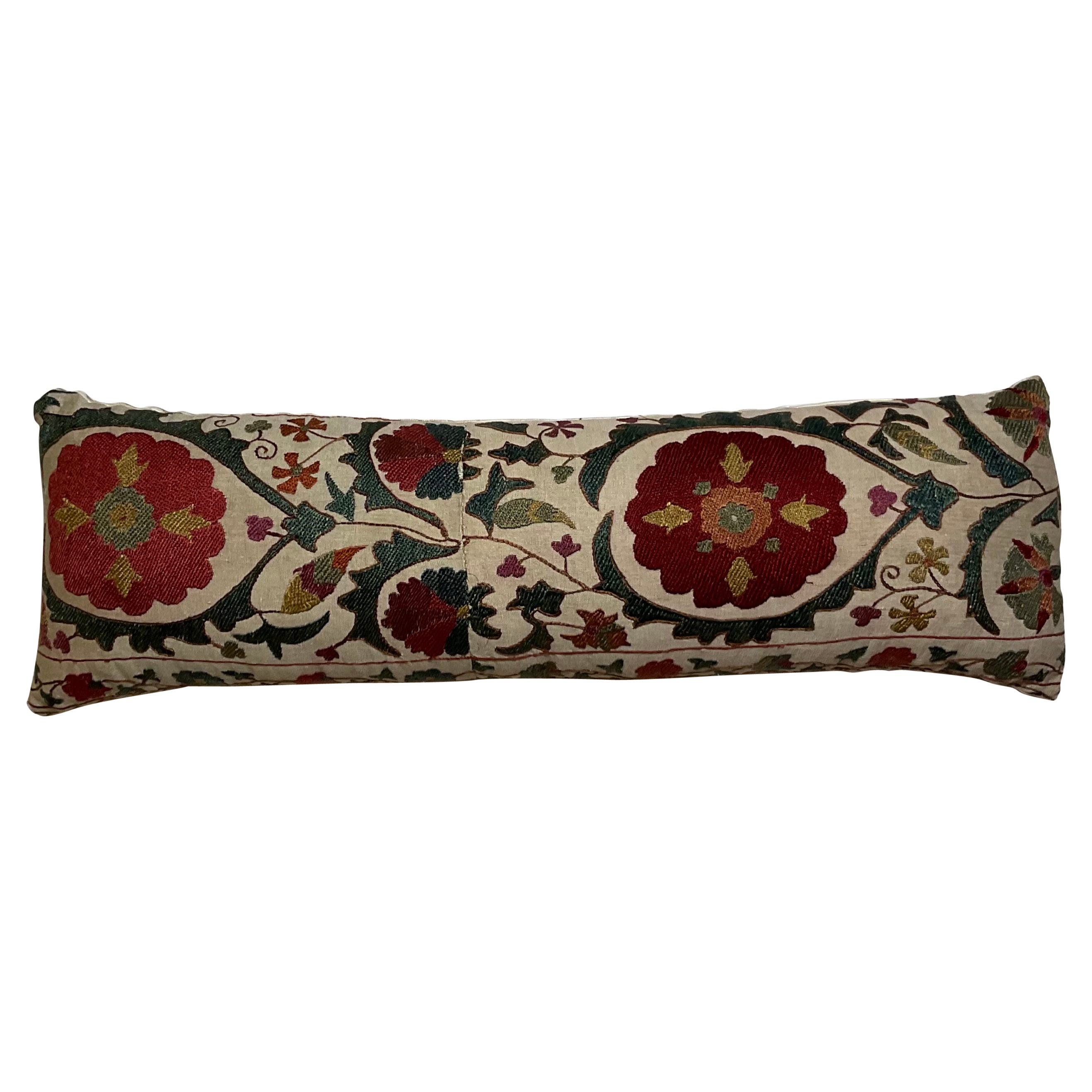 Hand Embroidered Suzani Pillow For Sale